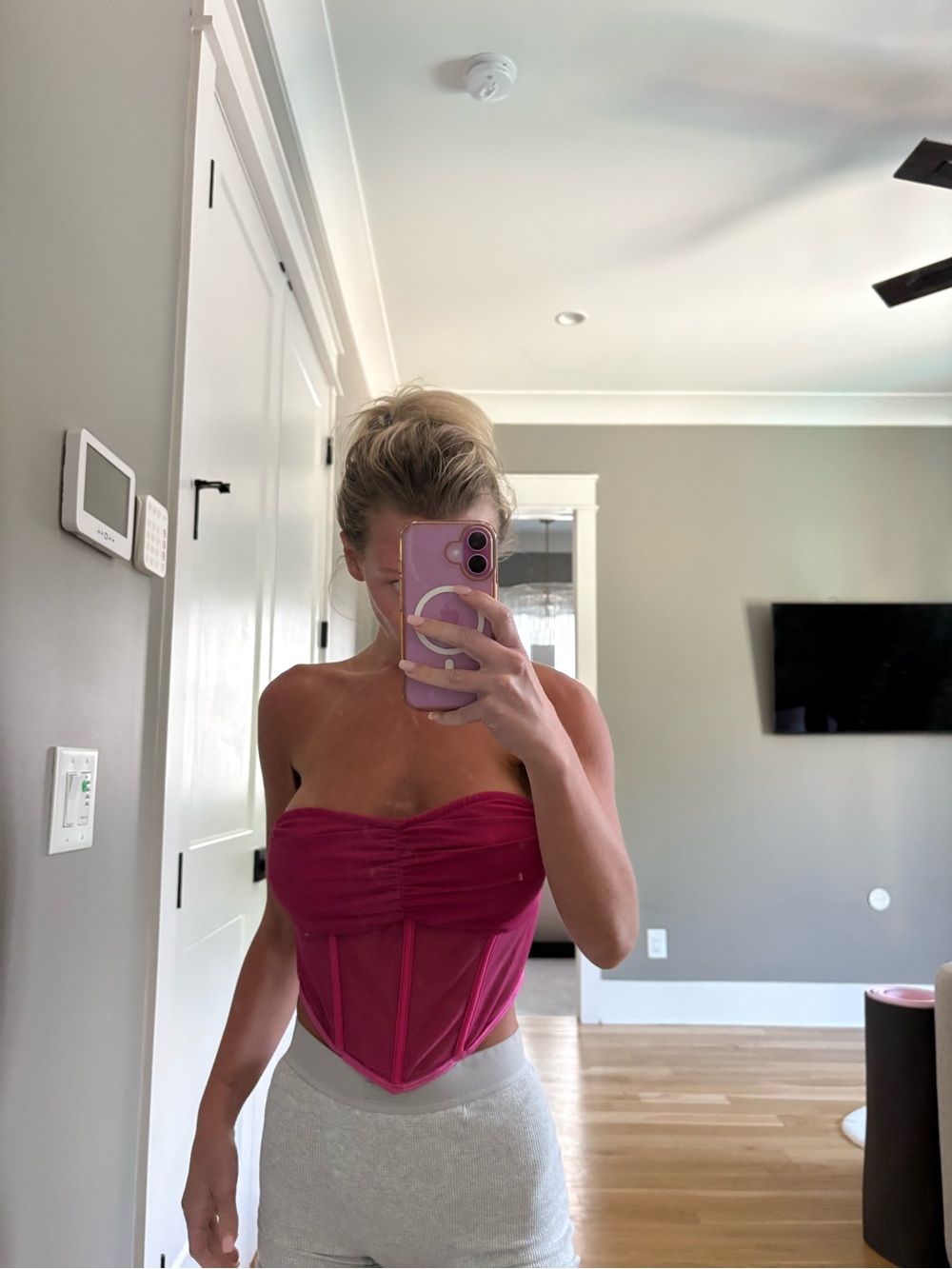 REVOLVE Fuchsia Strapless Corset Top